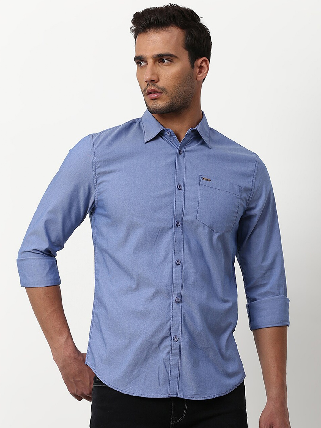 

abof Men Blue Casual Shirt