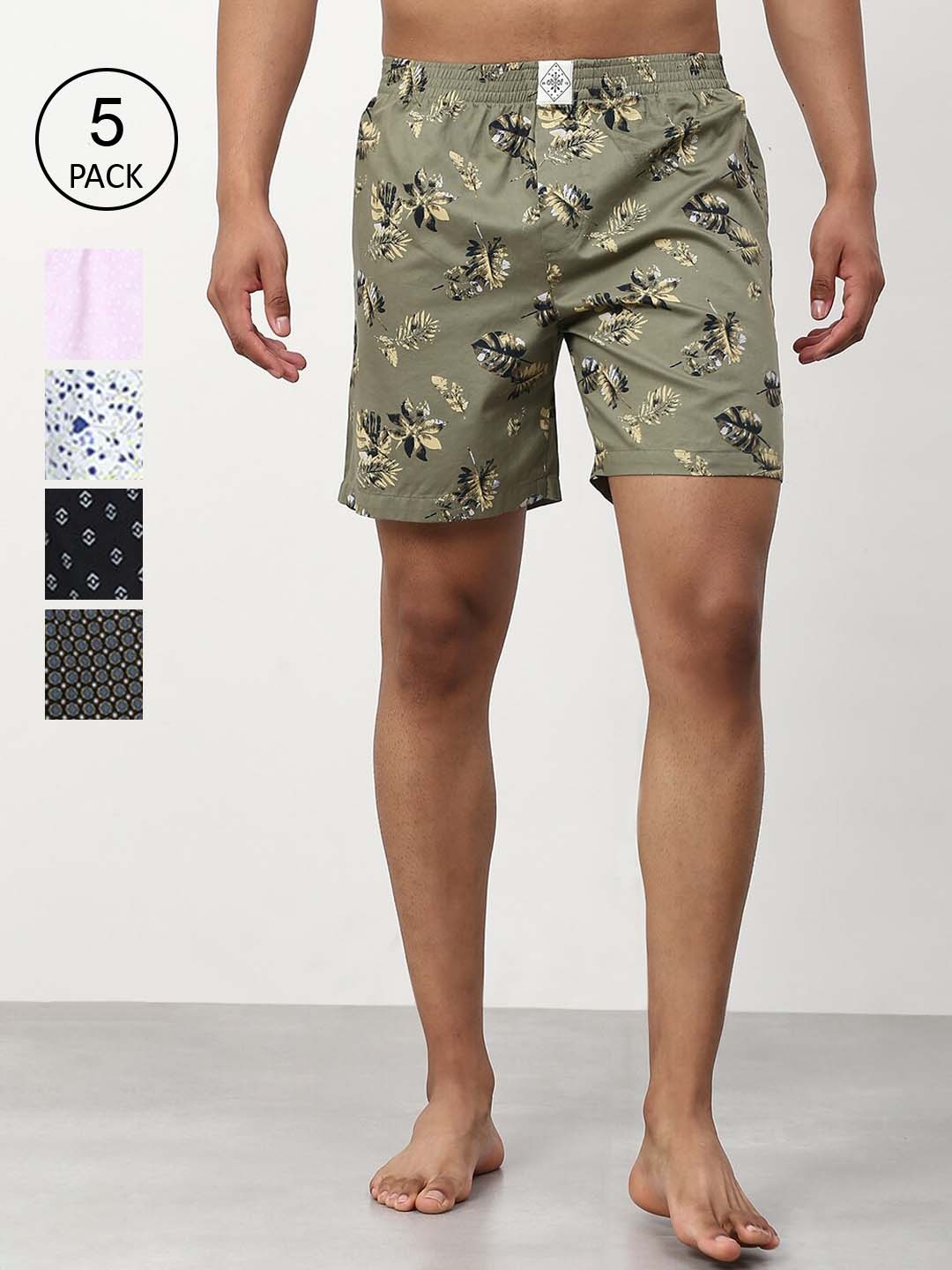

abof Men Pack Of 5 Floral Printed Shorts, Multi