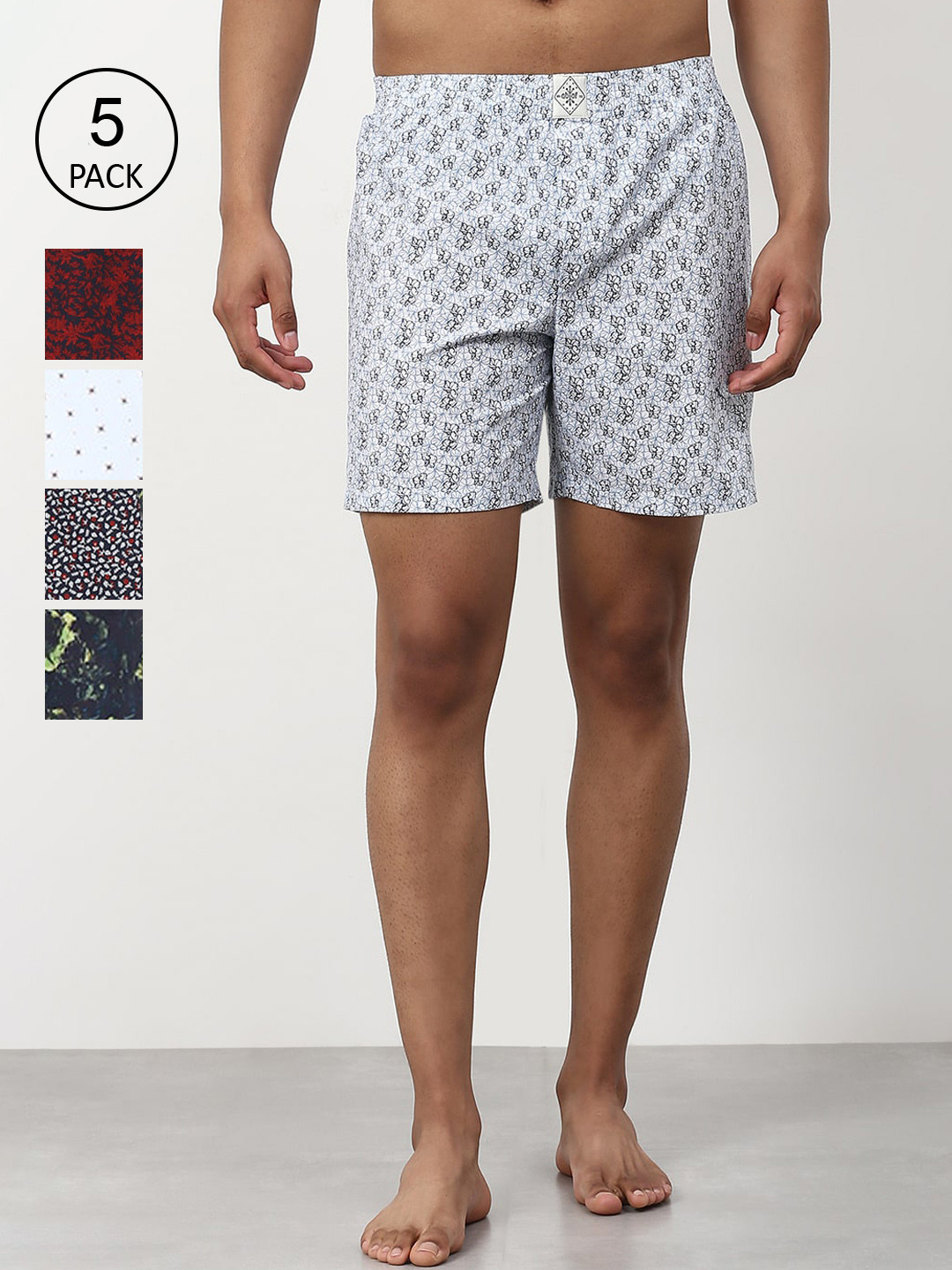 

abof Men Pack Of 5 Floral Printed Shorts, Multi