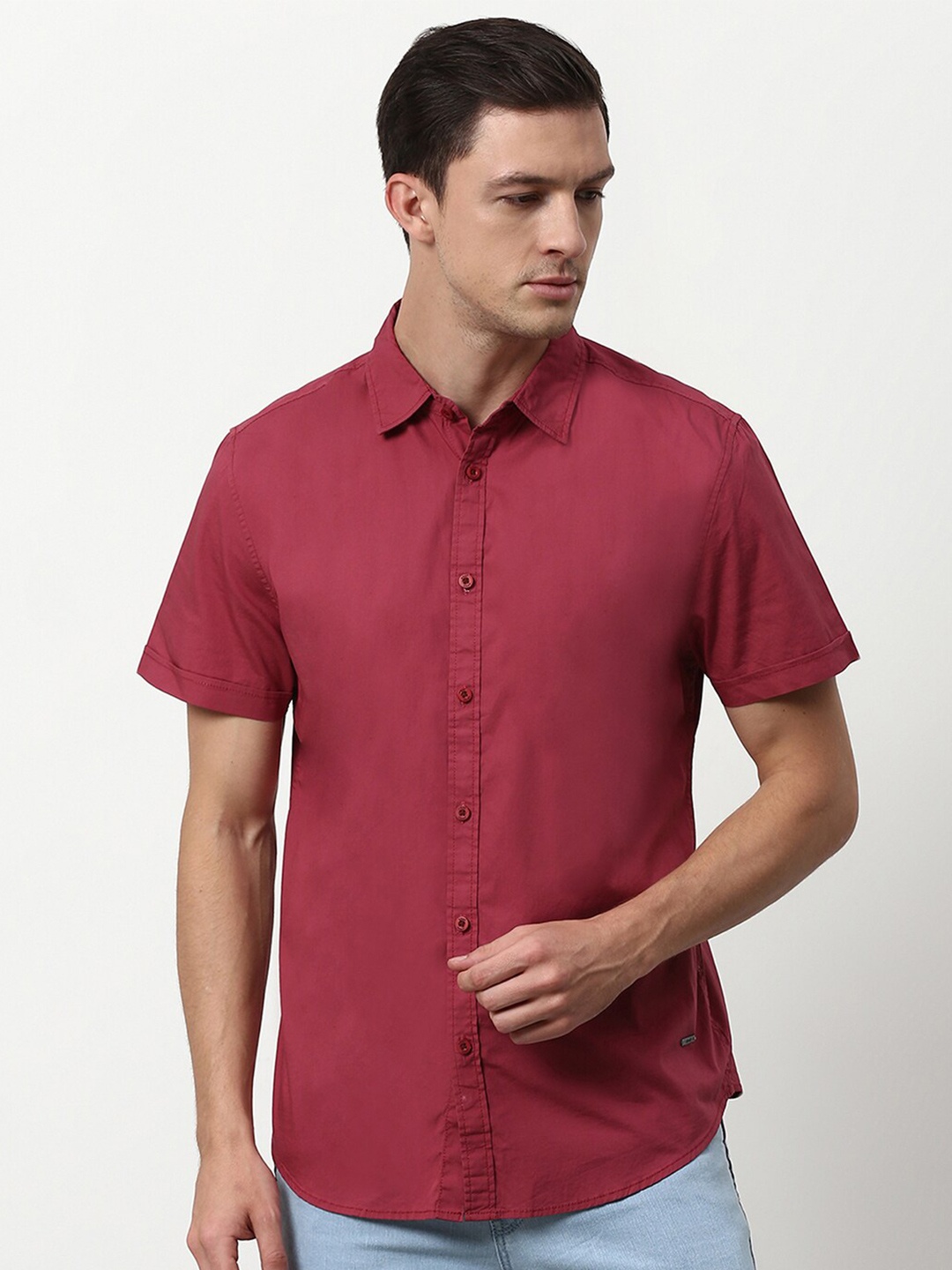 

abof Men Maroon Casual Shirt