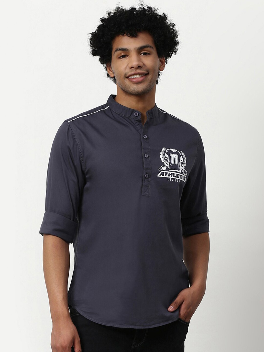 

abof Men Charcoal Casual Shirt