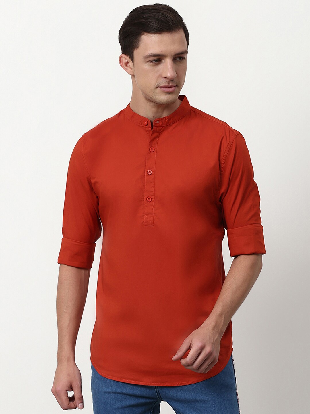 

abof Men Red Cotton Casual Shirt