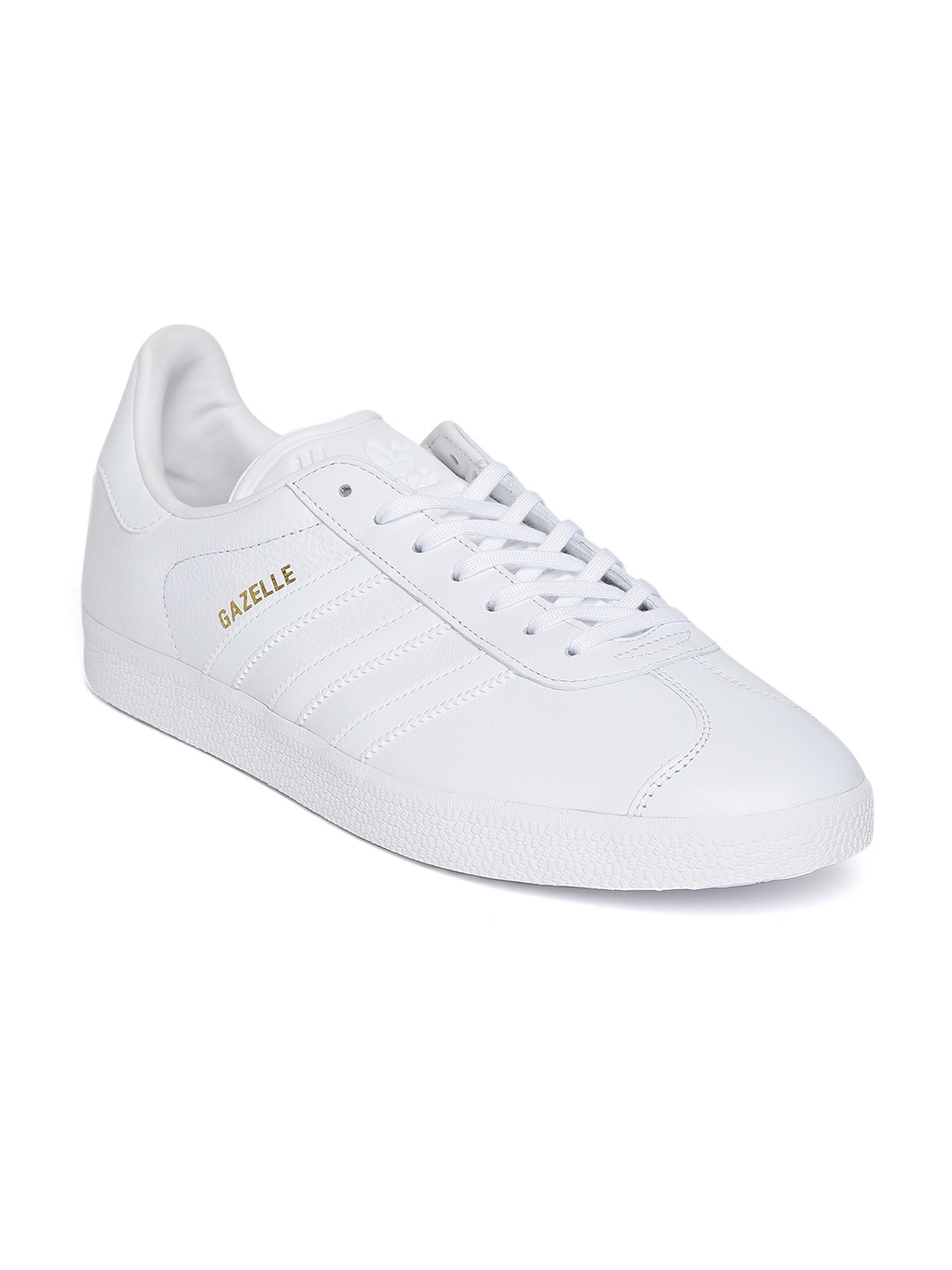 

ADIDAS Originals Men White GAZELLE Leather Sneakers