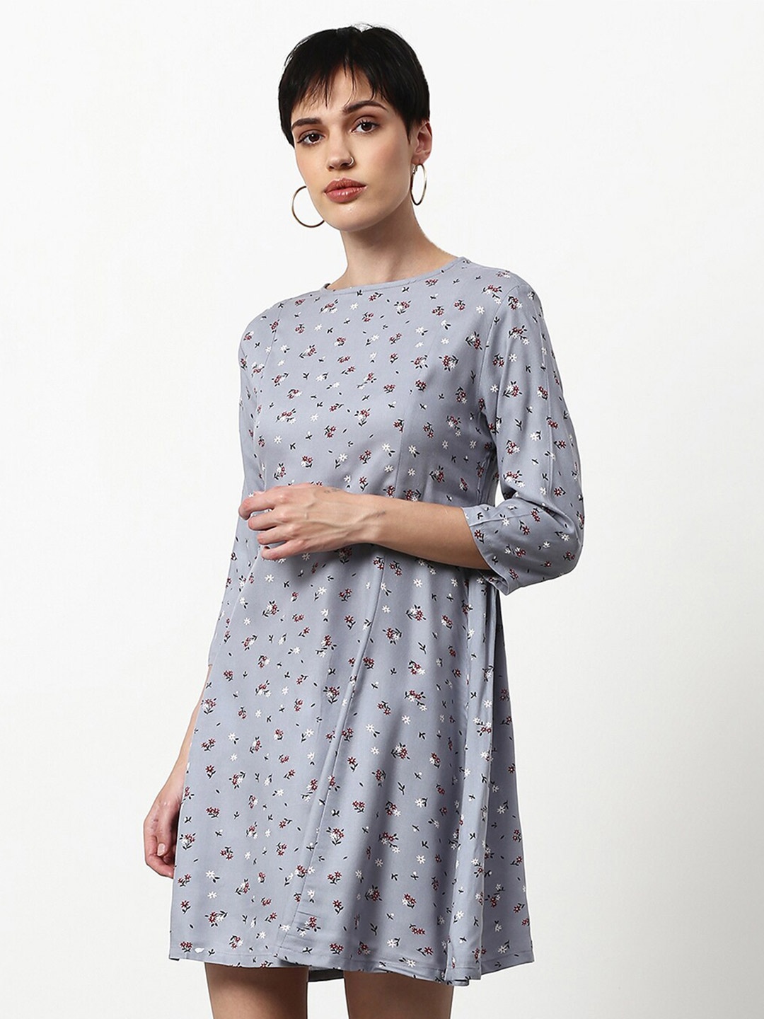 

abof Grey Floral A-Line Dress