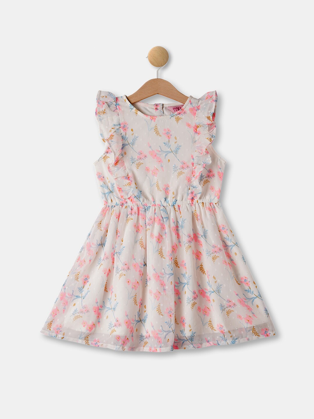 

R&B Girls White & Blue Floral Maxi Dress