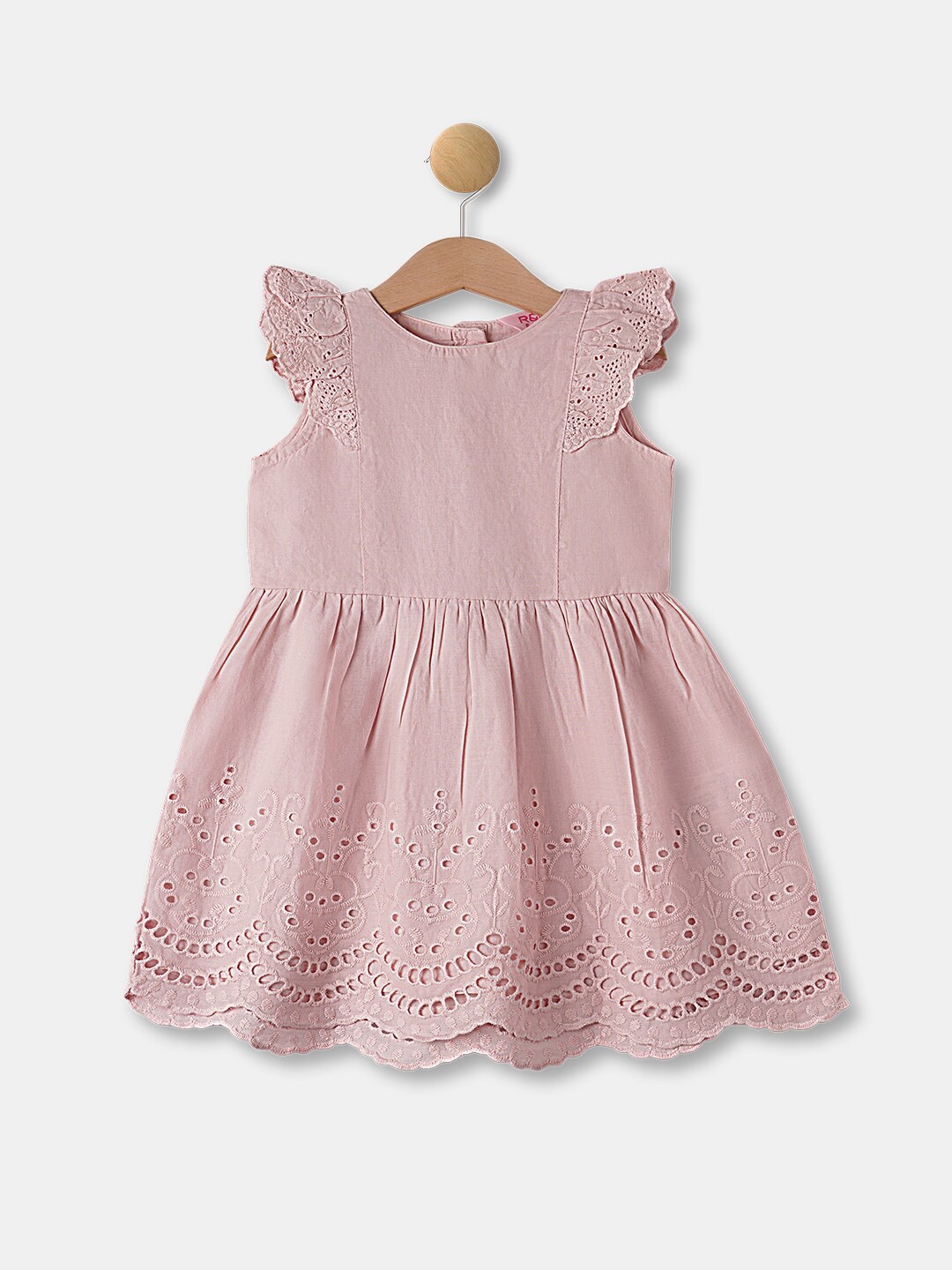 

R&B Girls Peach-Coloured Fit & Flare Dress