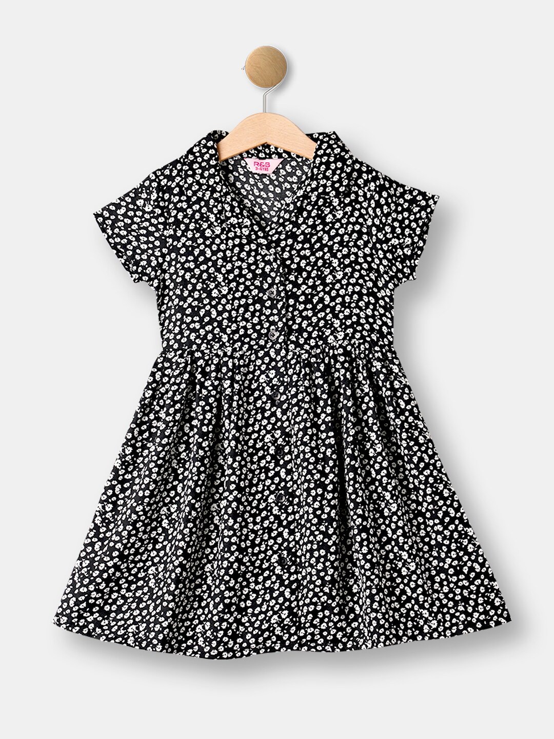 

R&B Girls Navy Blue Floral Printed Dress