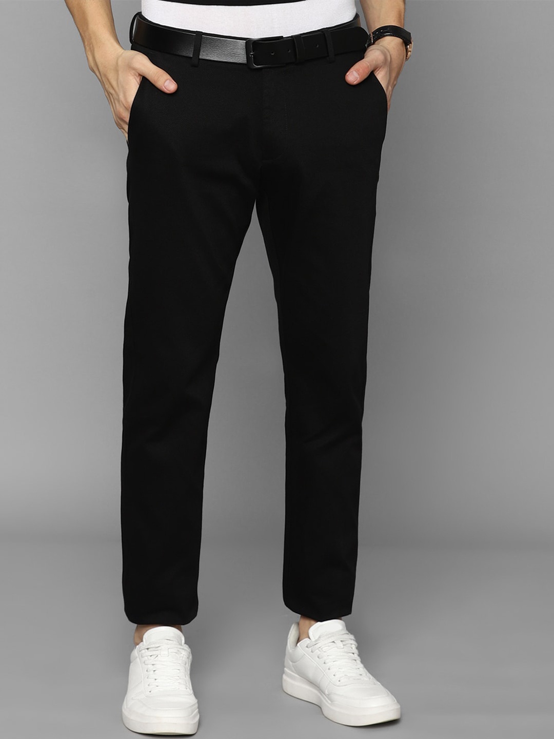 

Allen Solly Men Black Slim Fit Trousers