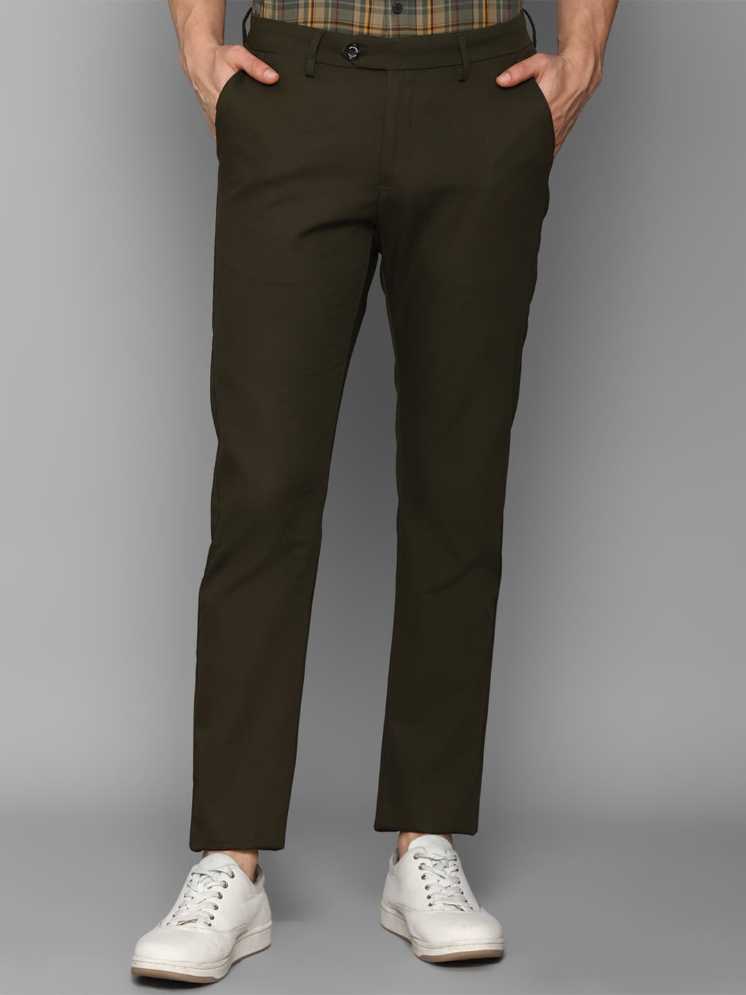 

Allen Solly Men Green Regular Fit Solid Trousers
