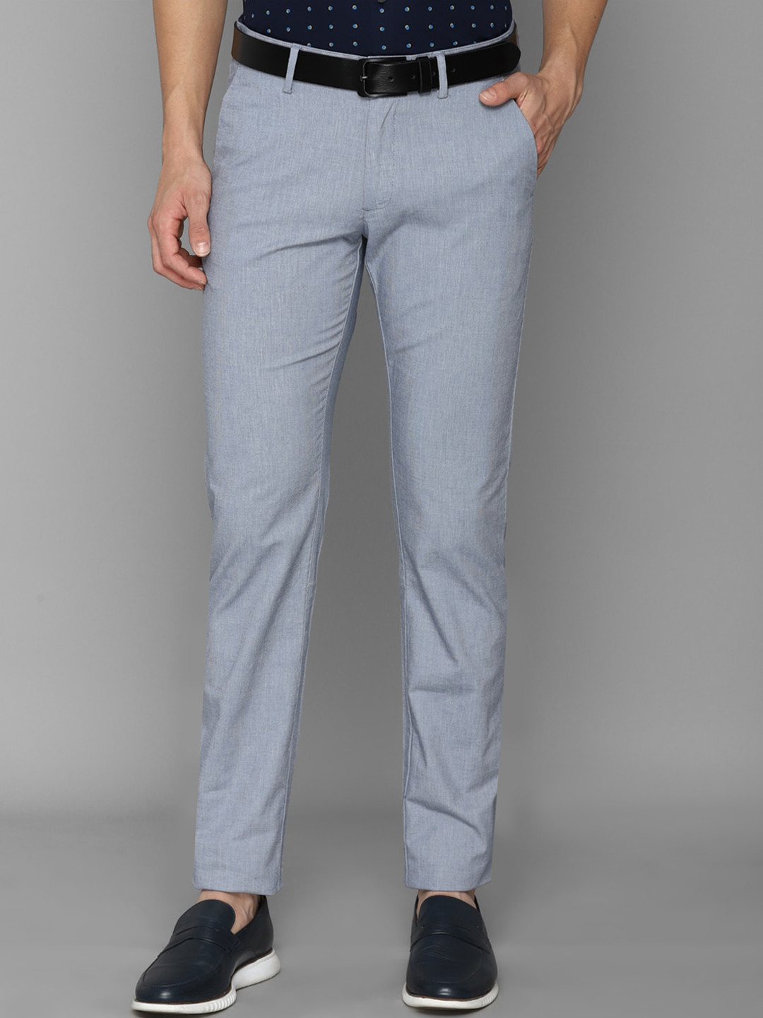 

Allen Solly Men Blue Slim Fit Solid Trousers