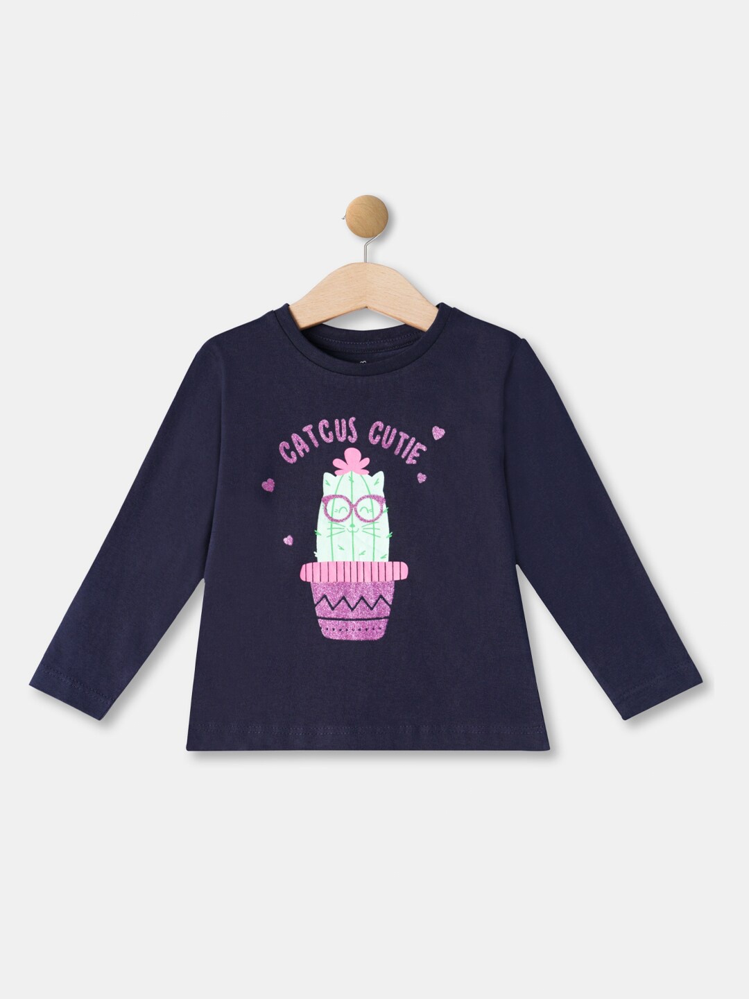 

R&B Girls Blue Printed Cotton T-shirt