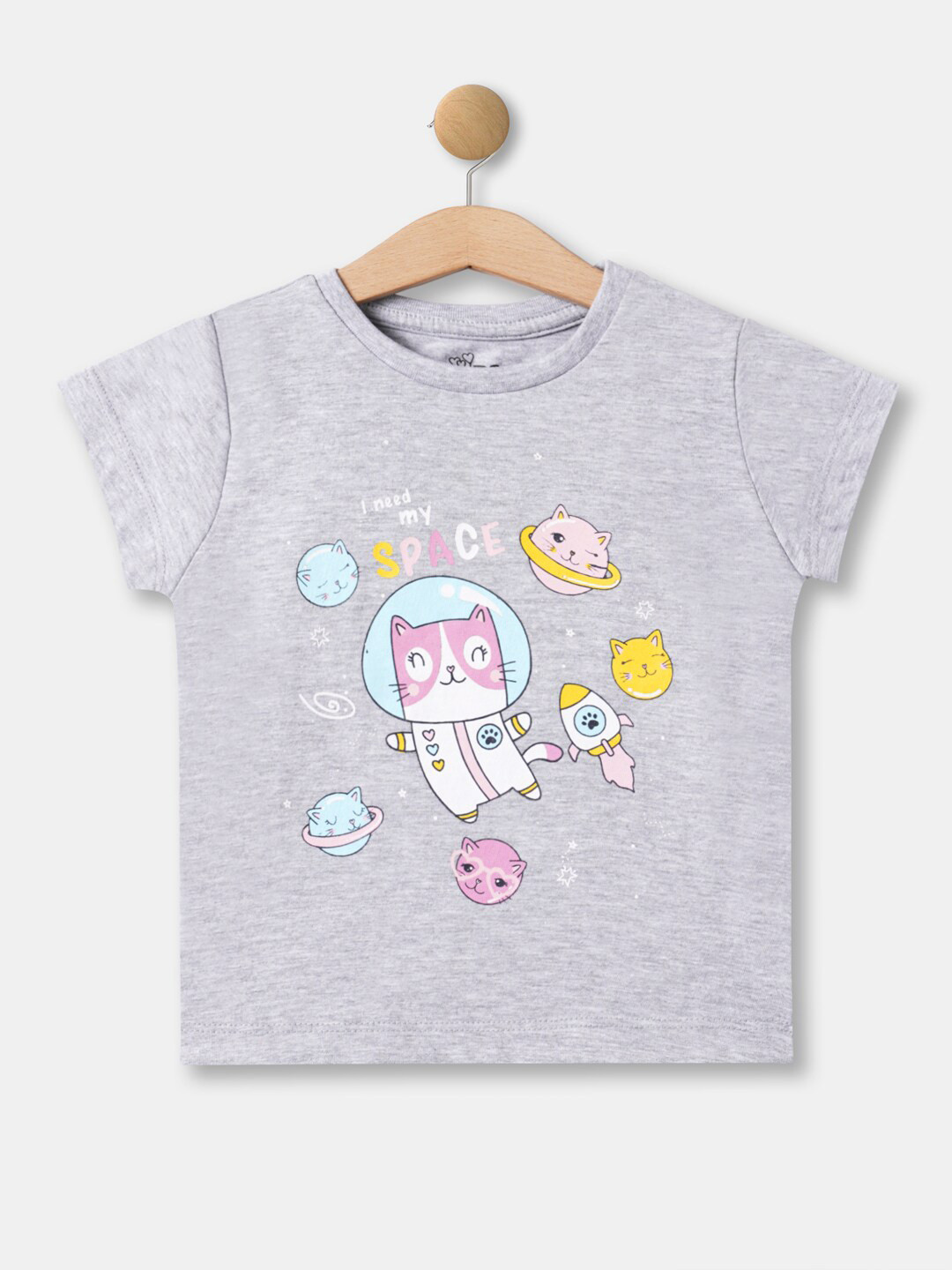 

R&B Girls Grey Printed T-shirt