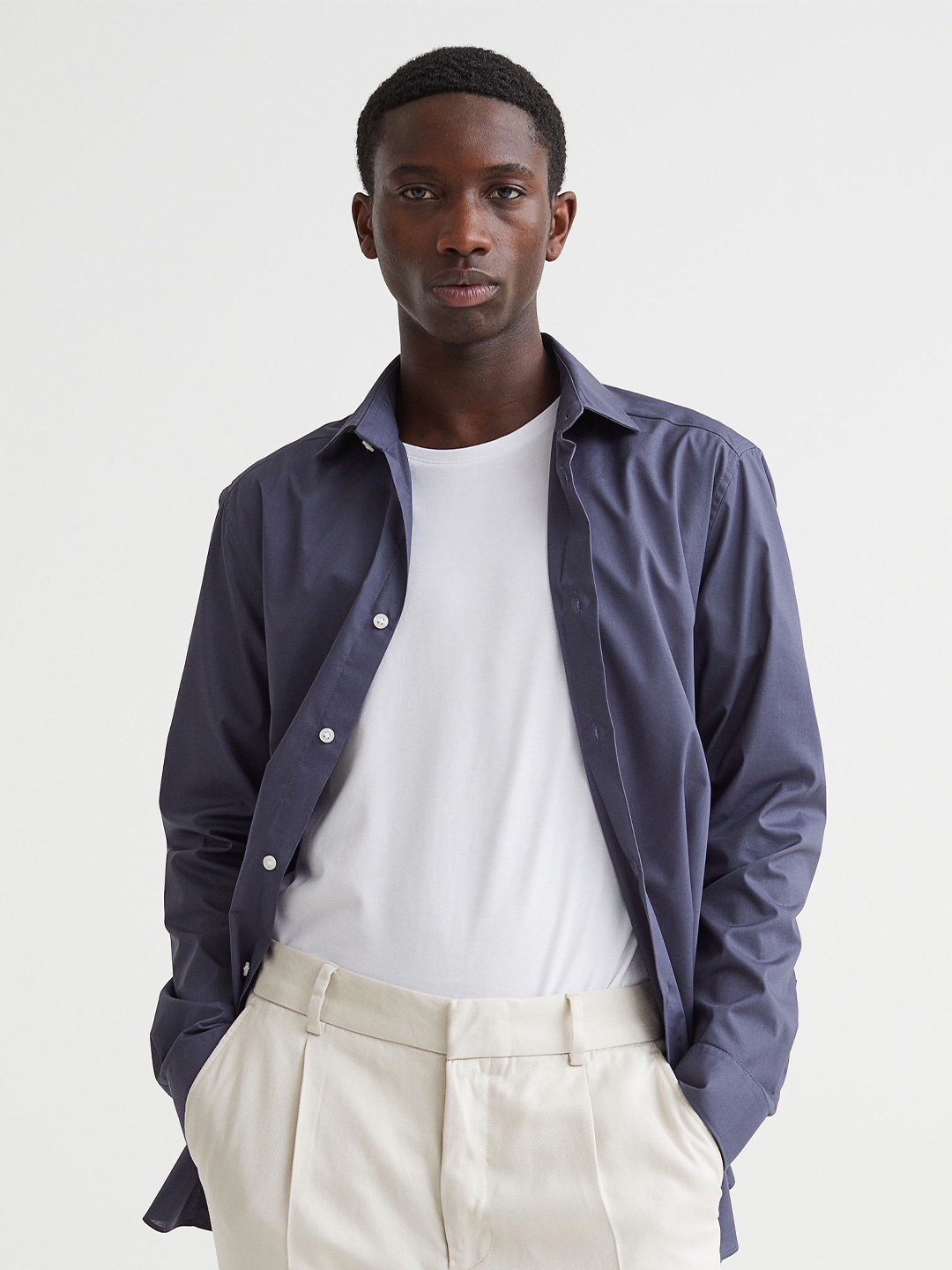 

H&M Men Blue COOLMAX Regular Fit Shirt