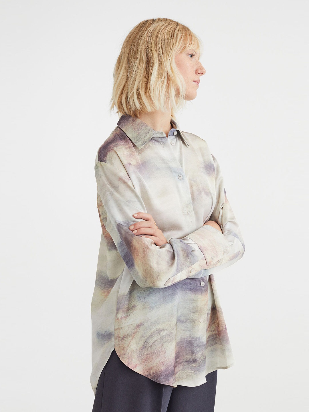 

H&M Women White Shirt with A Sheen