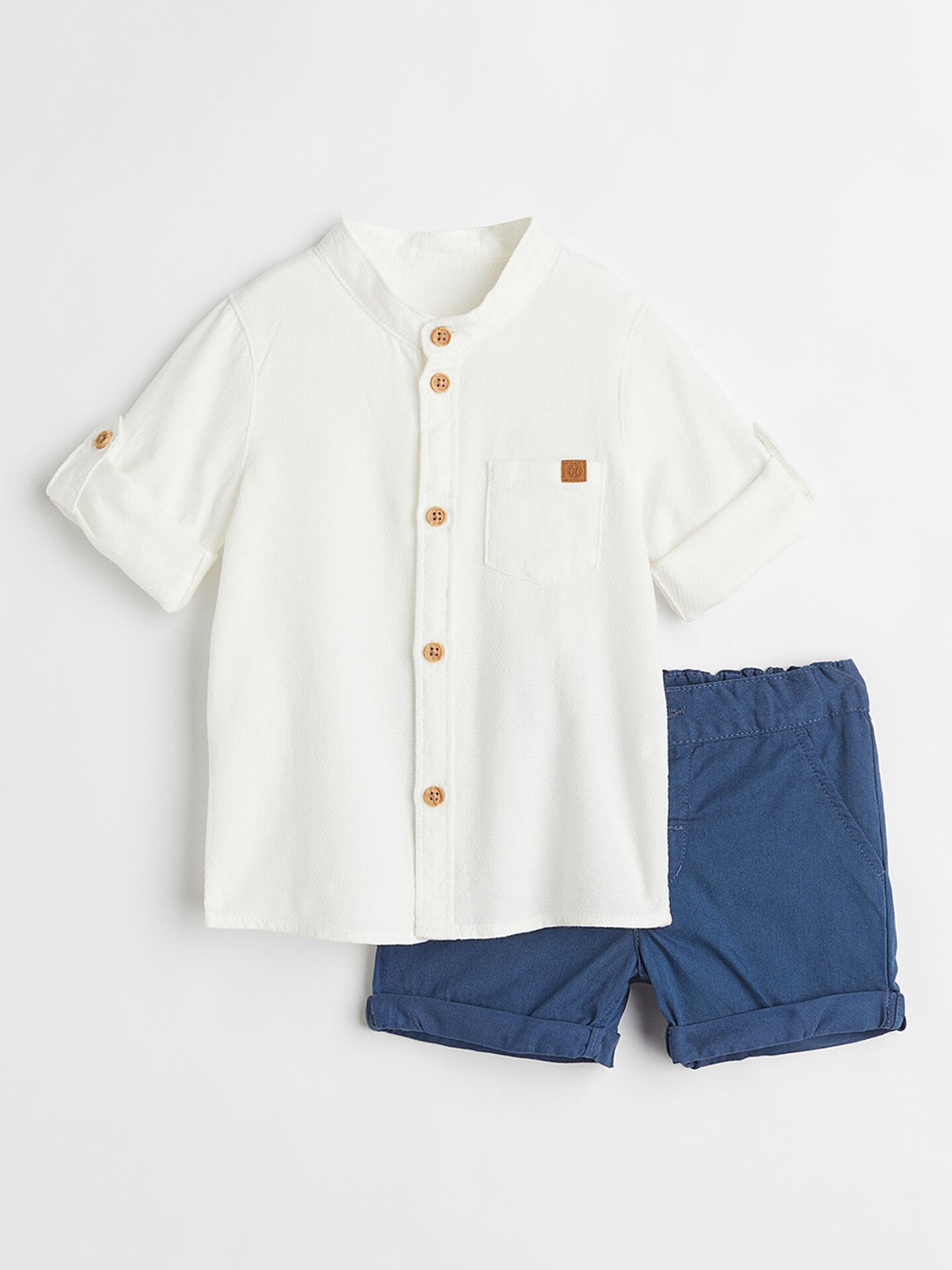 

H&M Boys White & Blue 2-Piece Cotton Set