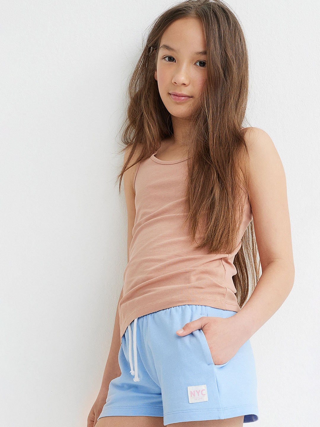 

H&M Girls Blue Solid Sweatshorts