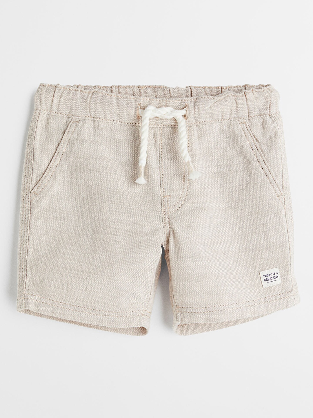 

H&M Boys Beige Cotton Slub-Weave Shorts