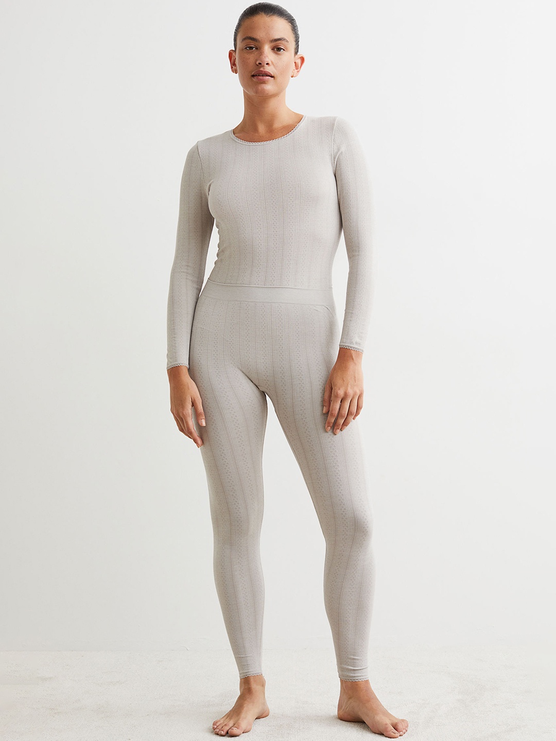 

H&M Women Grey Seamless Pyjama leggings