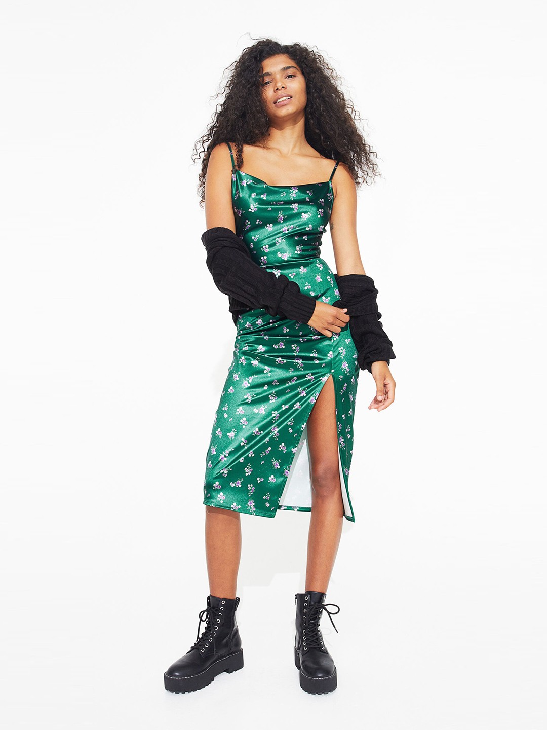 

H&M Women Green Slip Dress
