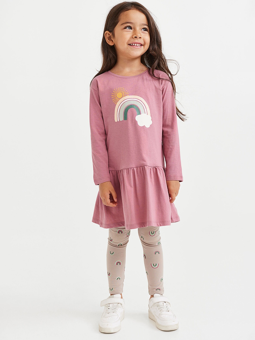 

H&M 2 Piece Printed Cotton Jersey Set, Pink