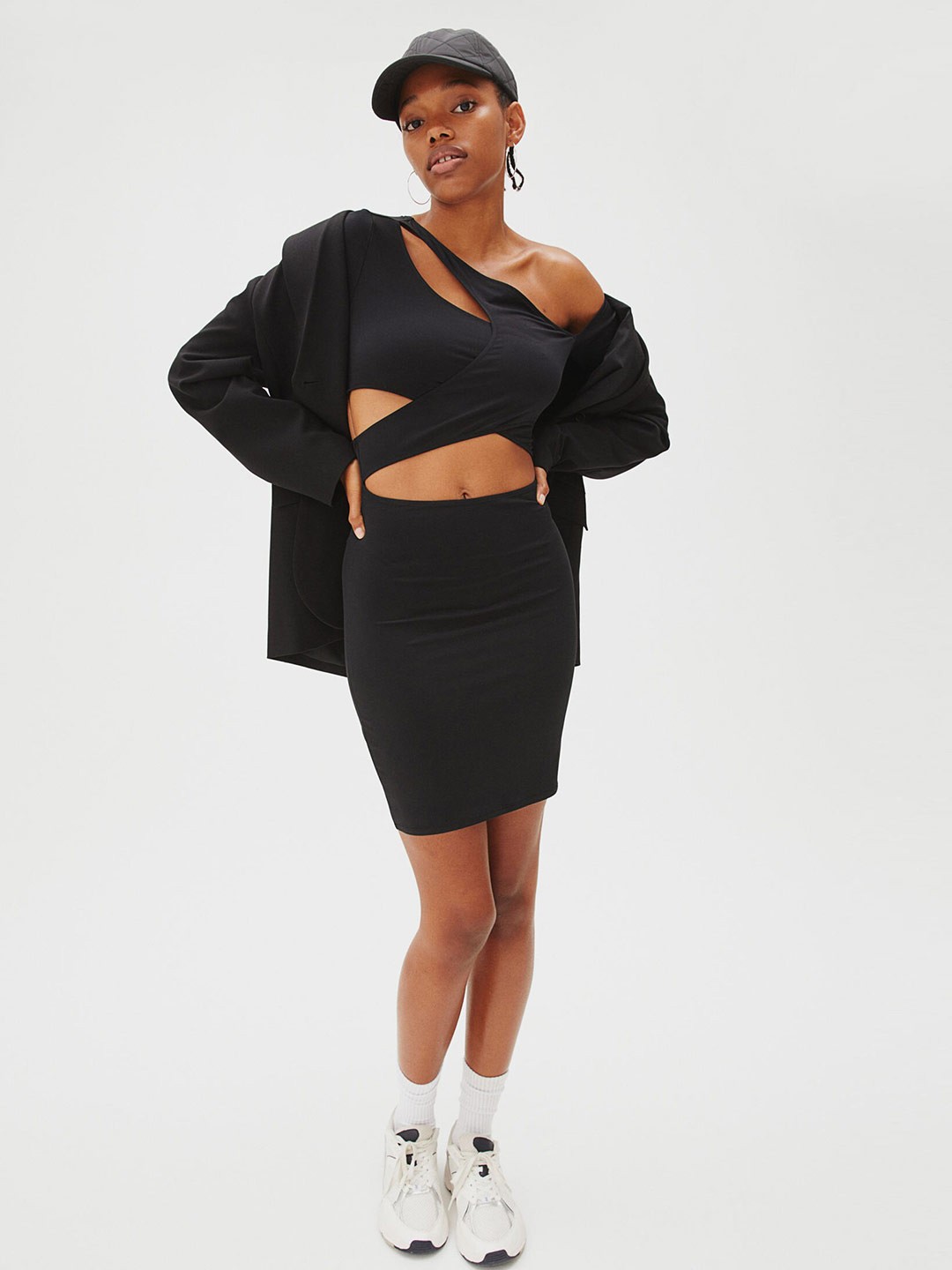 

H&M Black Cut-Out Jersey Dress