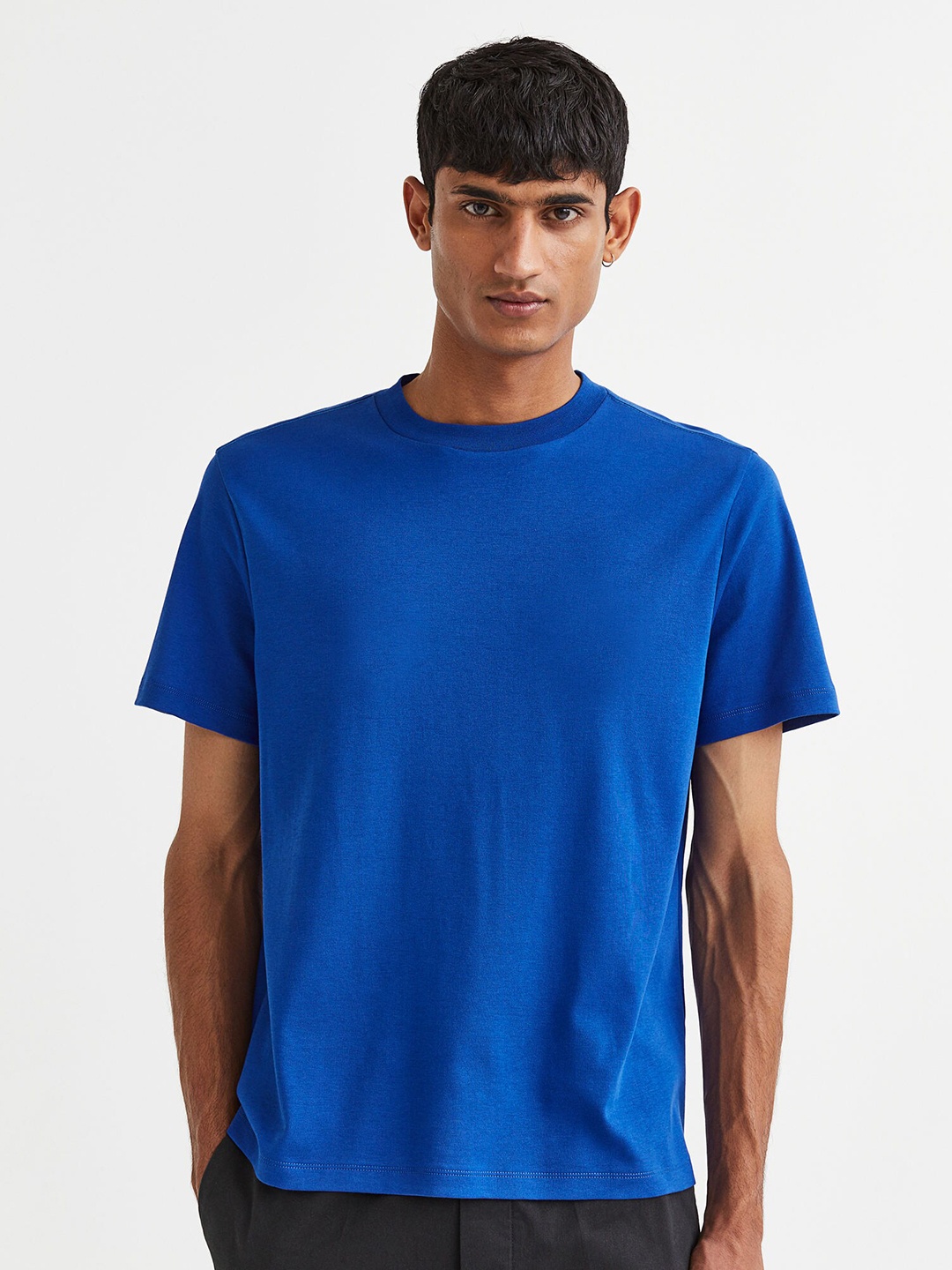 

H&M Blue Regular Fit Cotton T-Shirt