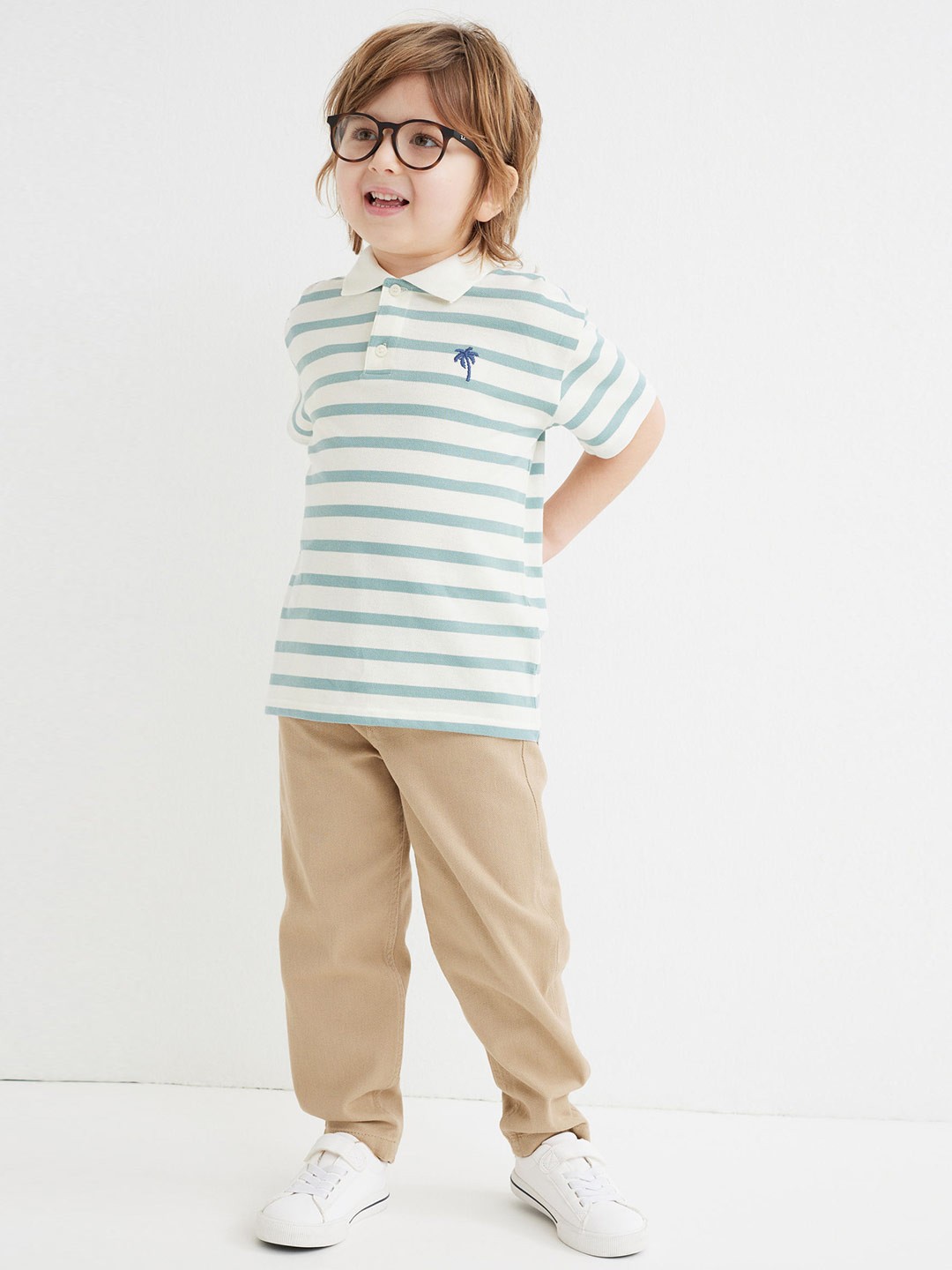 

H&M Boys White Cotton Piqu Polo Shirt