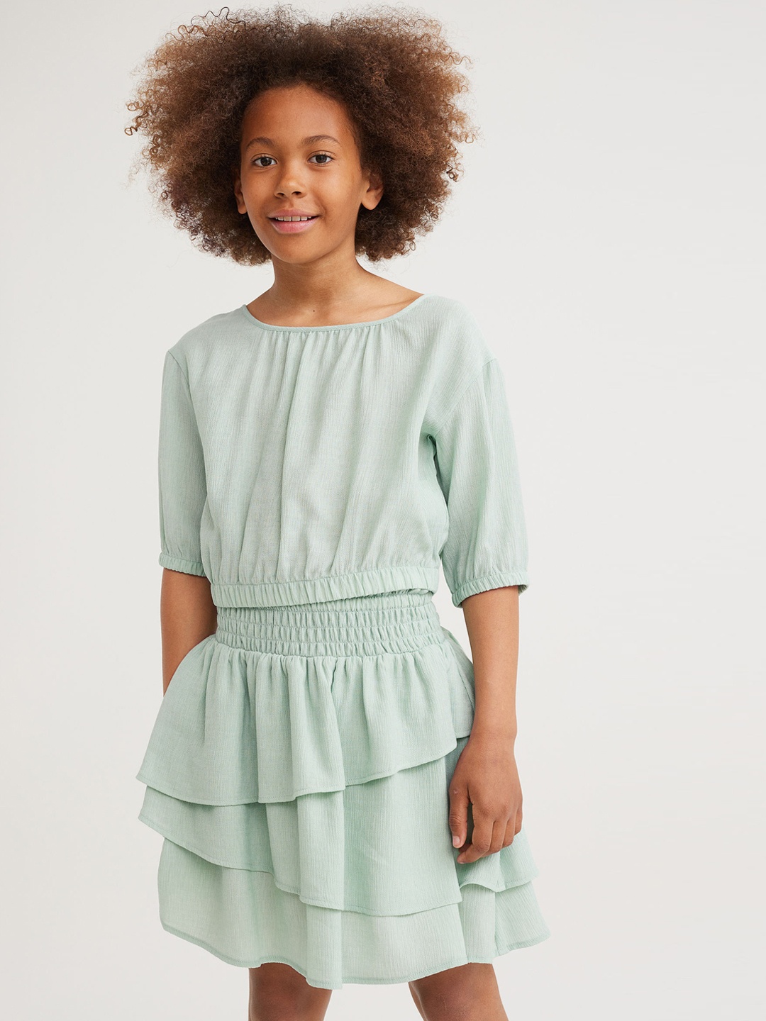 

H&M Girls Green Tiered Skirt