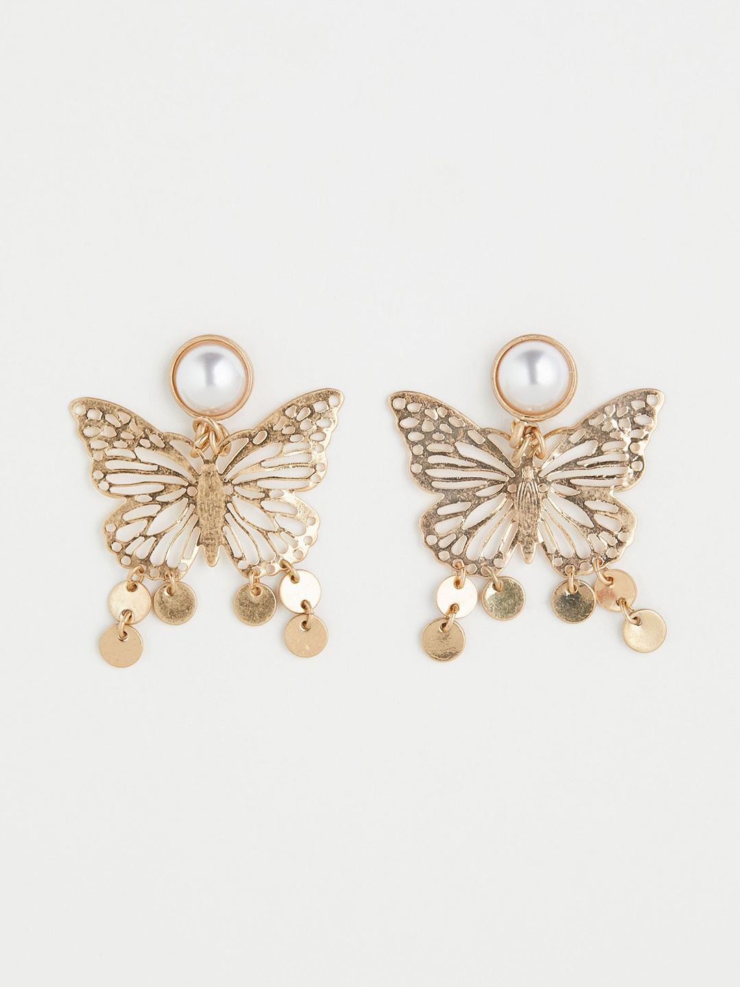 

H&M Women Gold-Toned Butterfly-Detail Earrings