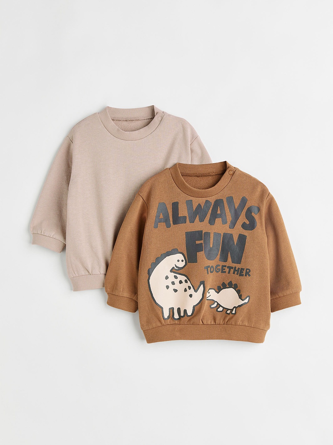 

H&M 2-Pack Cotton Sweatshirts, Beige