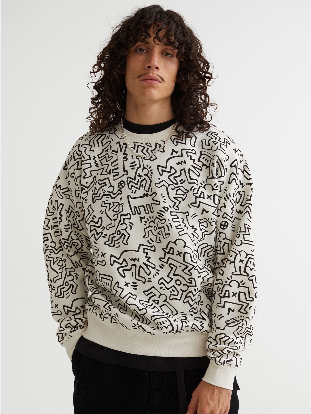 

H&M Men White Relaxed Fit Sweatshirt