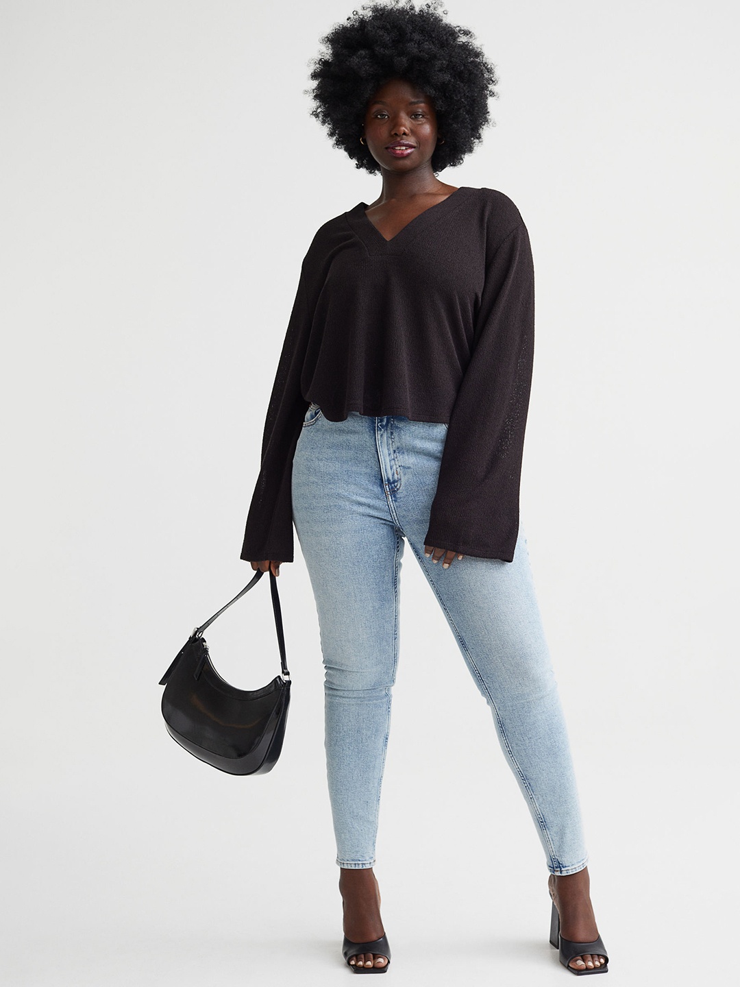 

H&M Woman Black V-neck jumper