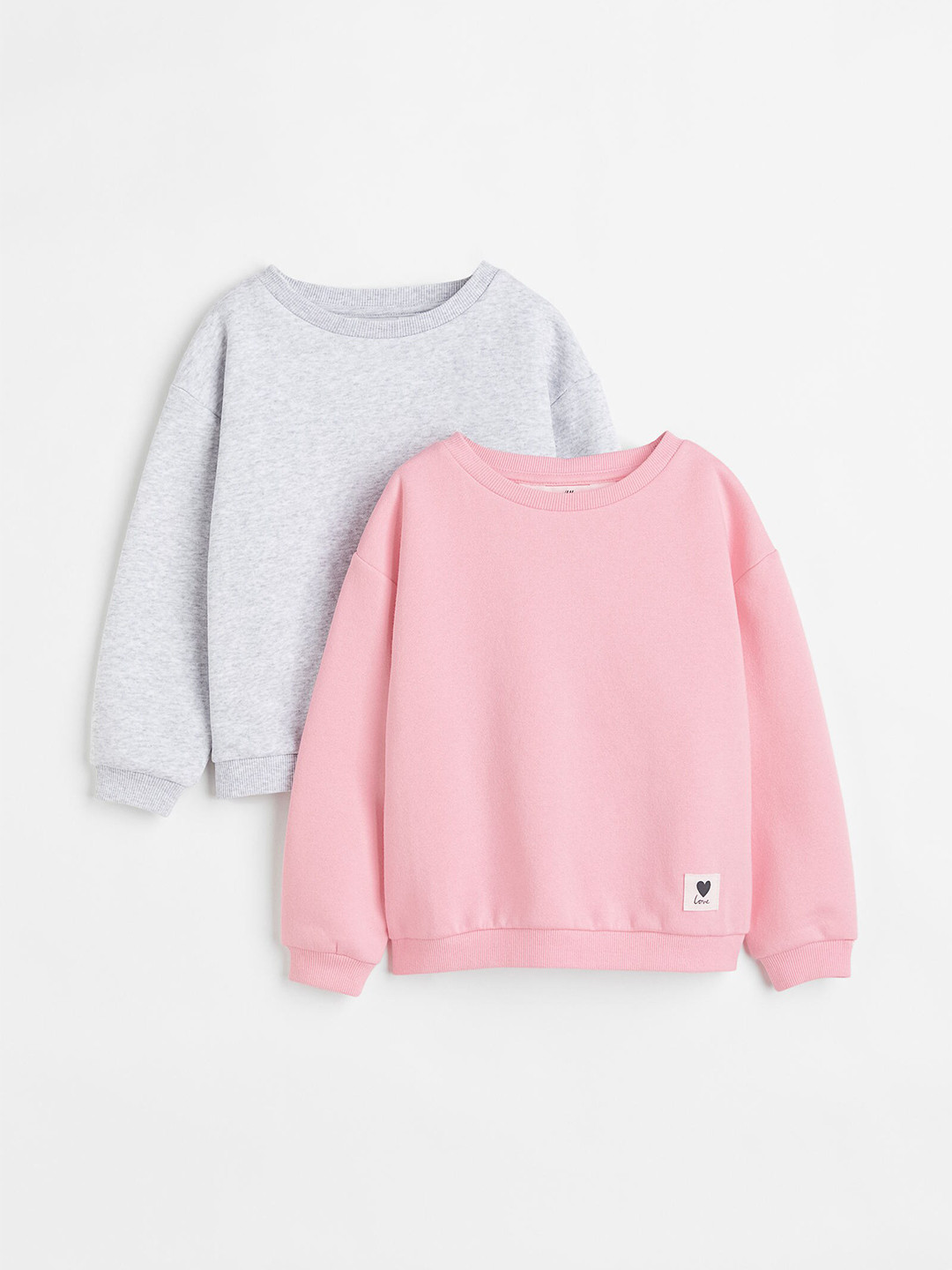 

H&M Girls 2-Pack Sweatshirts, Grey