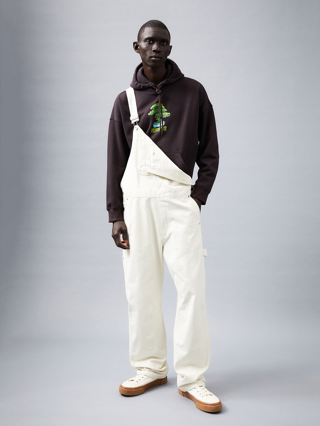 

H&M Men Brown Oversized Hoodie