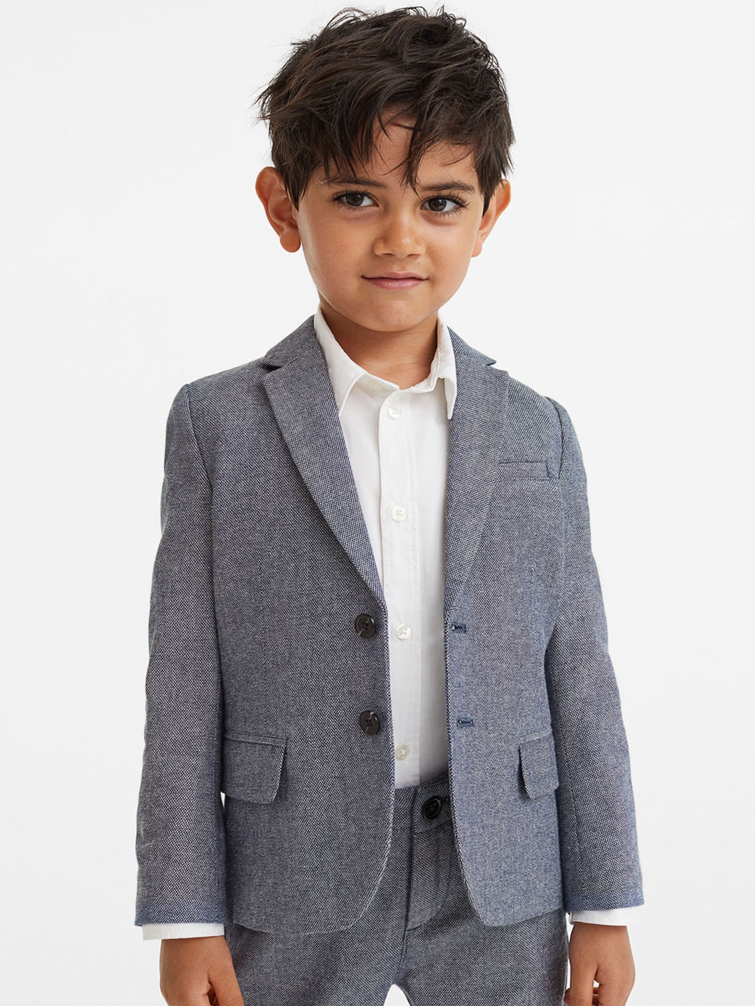 

H&M Boys Blue Solid Cotton Jacket