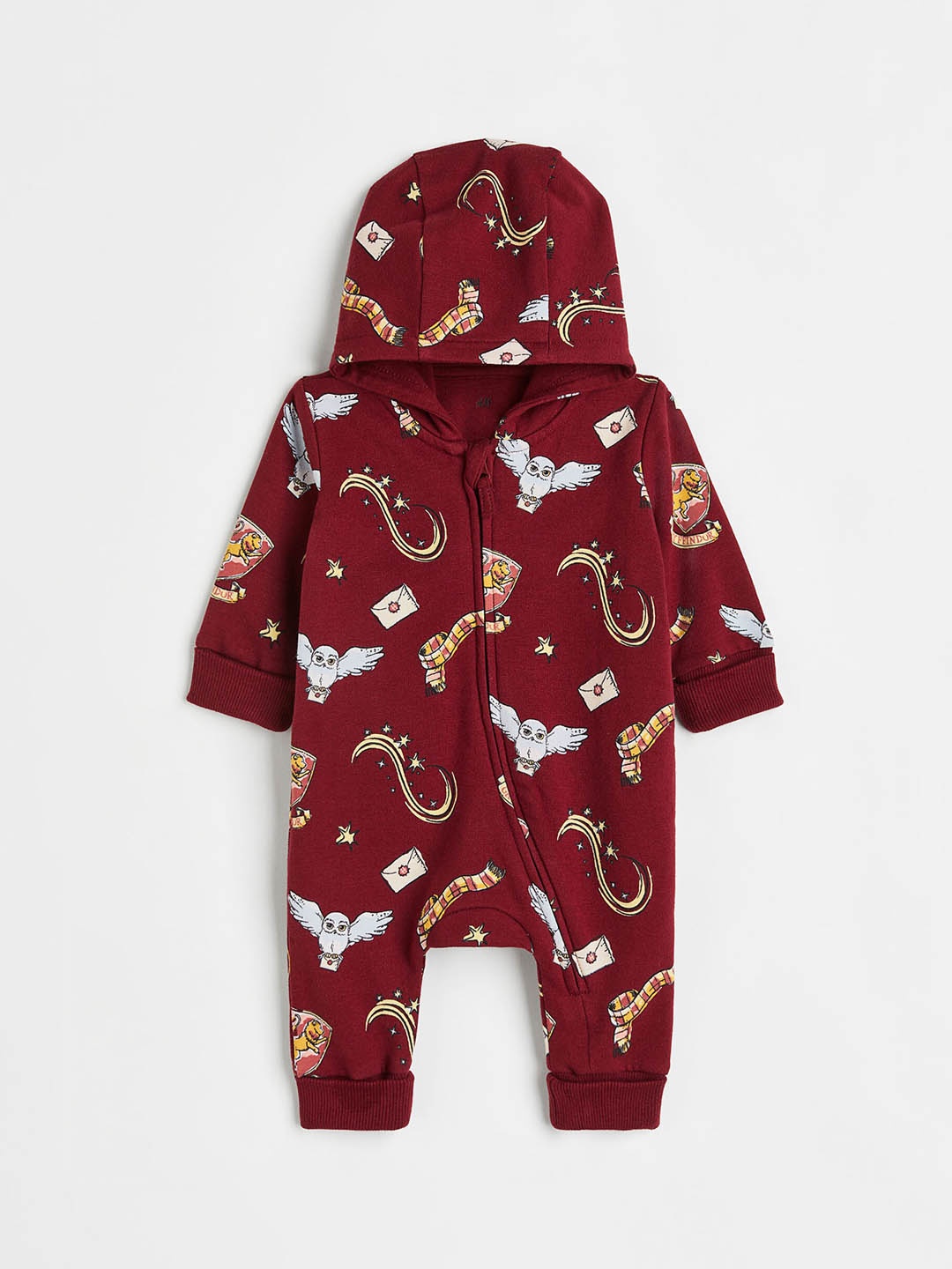 

H&M Boys Maroon & Yellow Printed Patterned Adjustable-Size Romper Suit