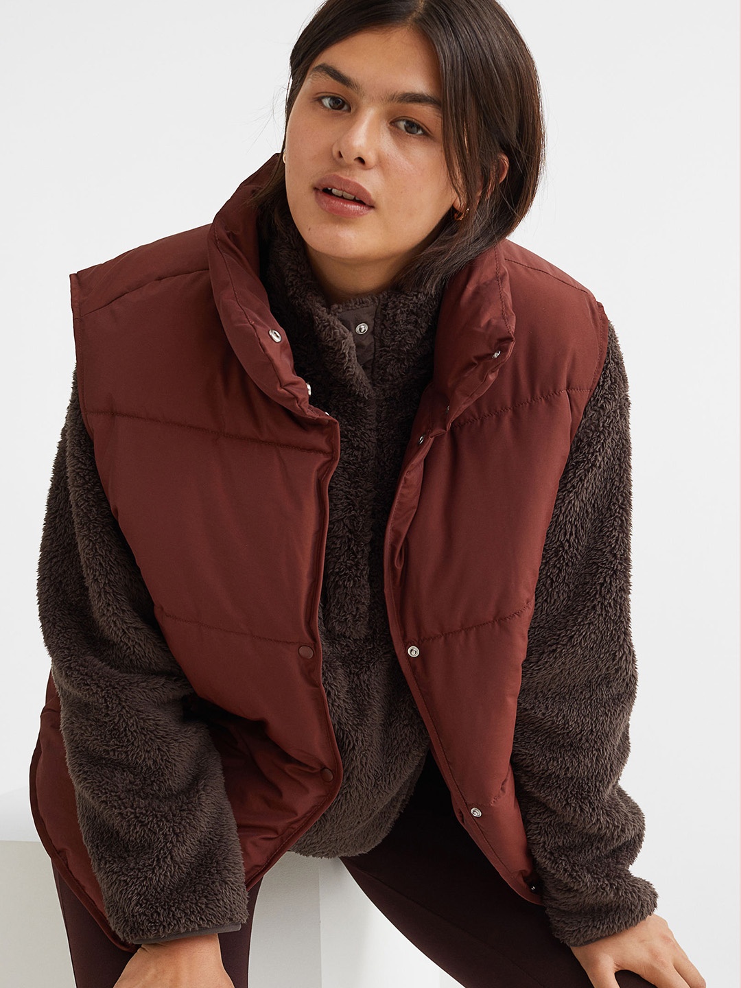 

H&M Woman Brown Puffer gilet