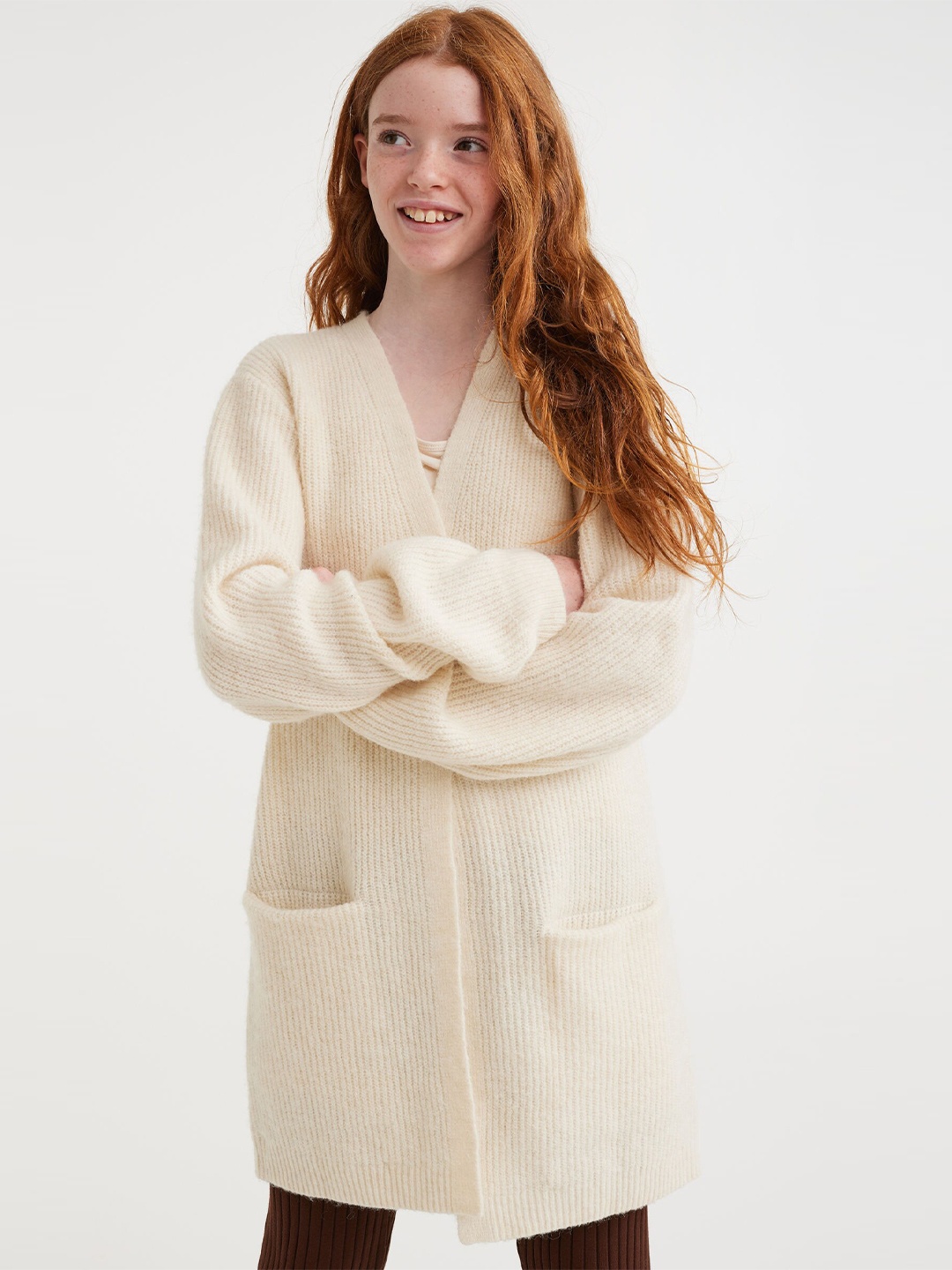 

H&M Girls Off White Oversized Cardigan