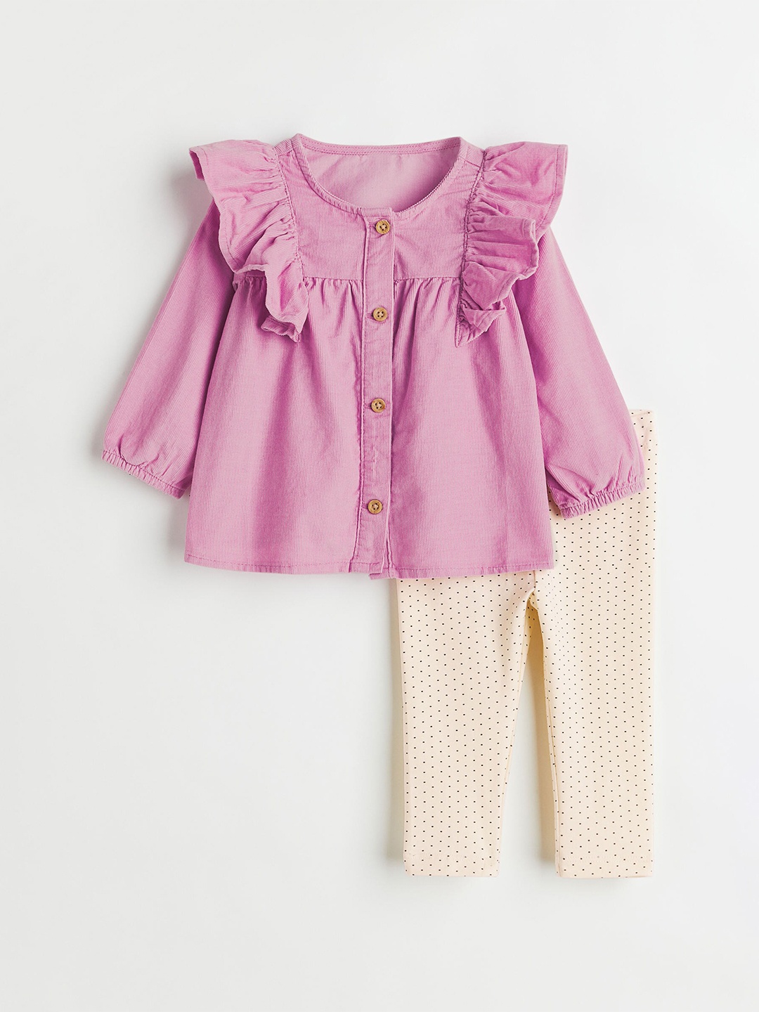 

H&M Girls Pink & Beige 2-Piece Cotton Set