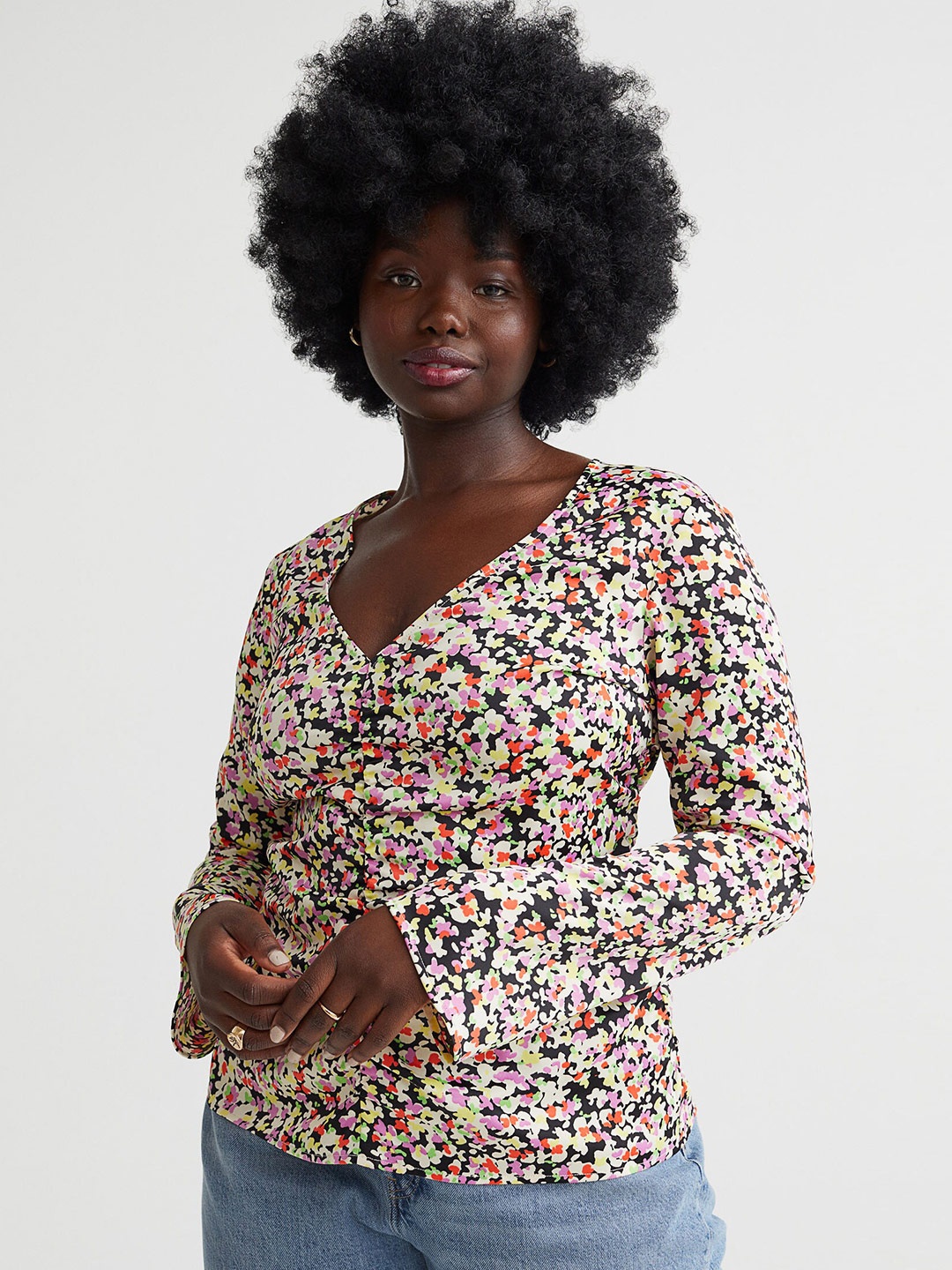 

H&M Multi-Coloured Gathered Blouse