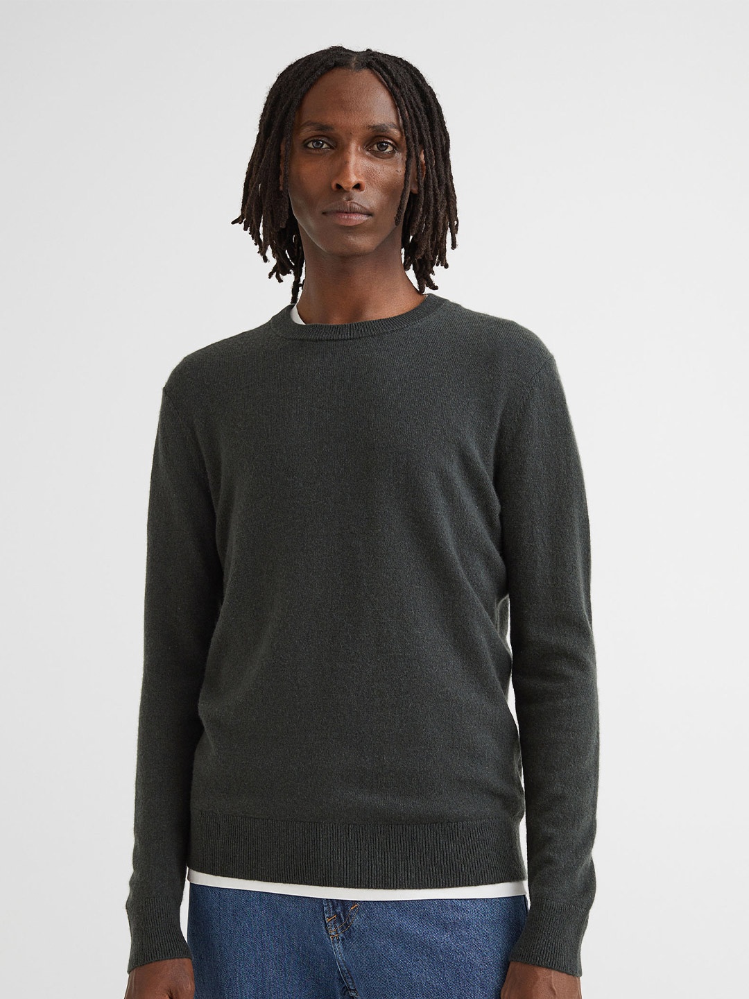 

H&M Men Green Cashmere Jumper