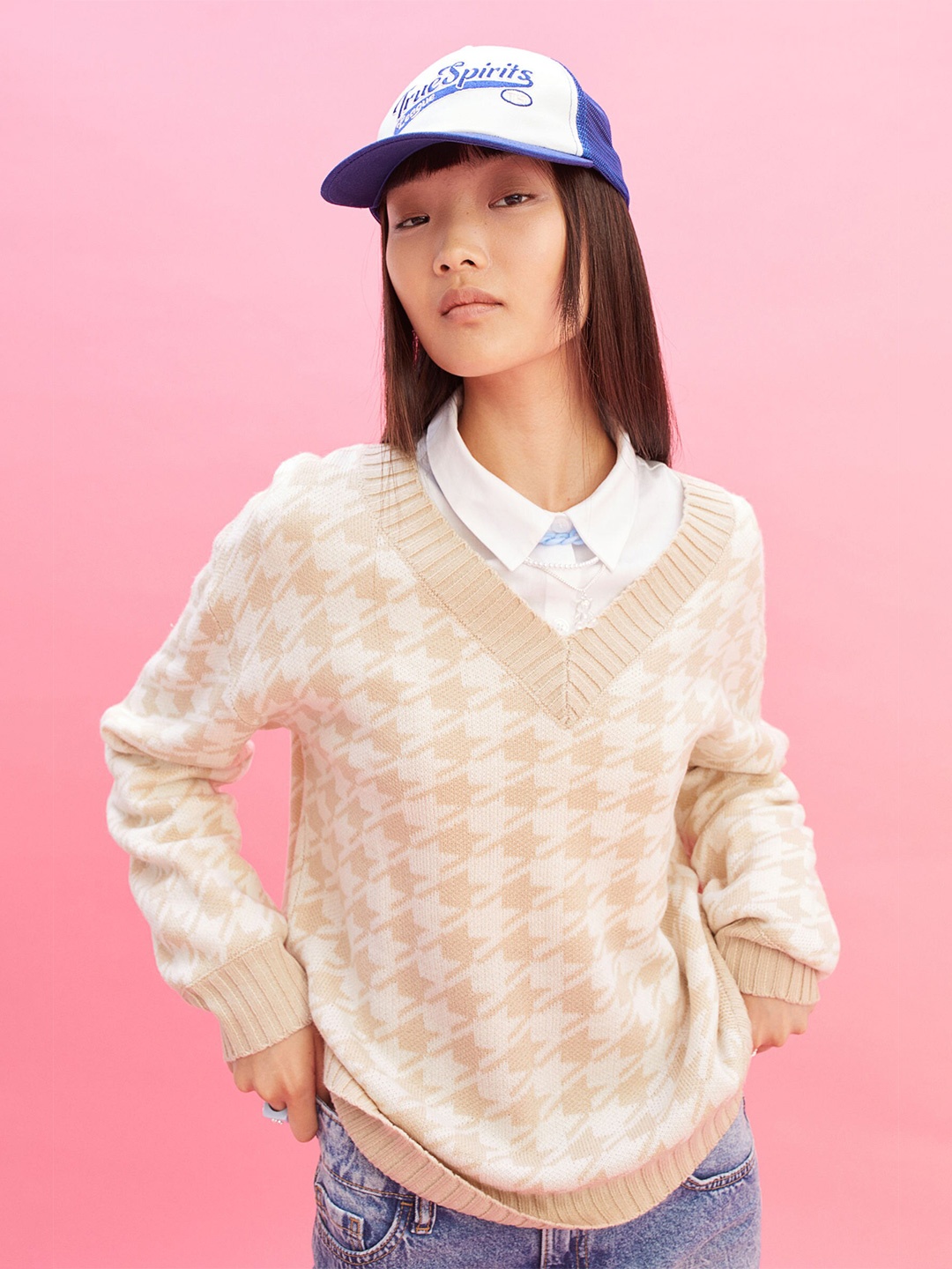 

H&M Women Beige Jumper
