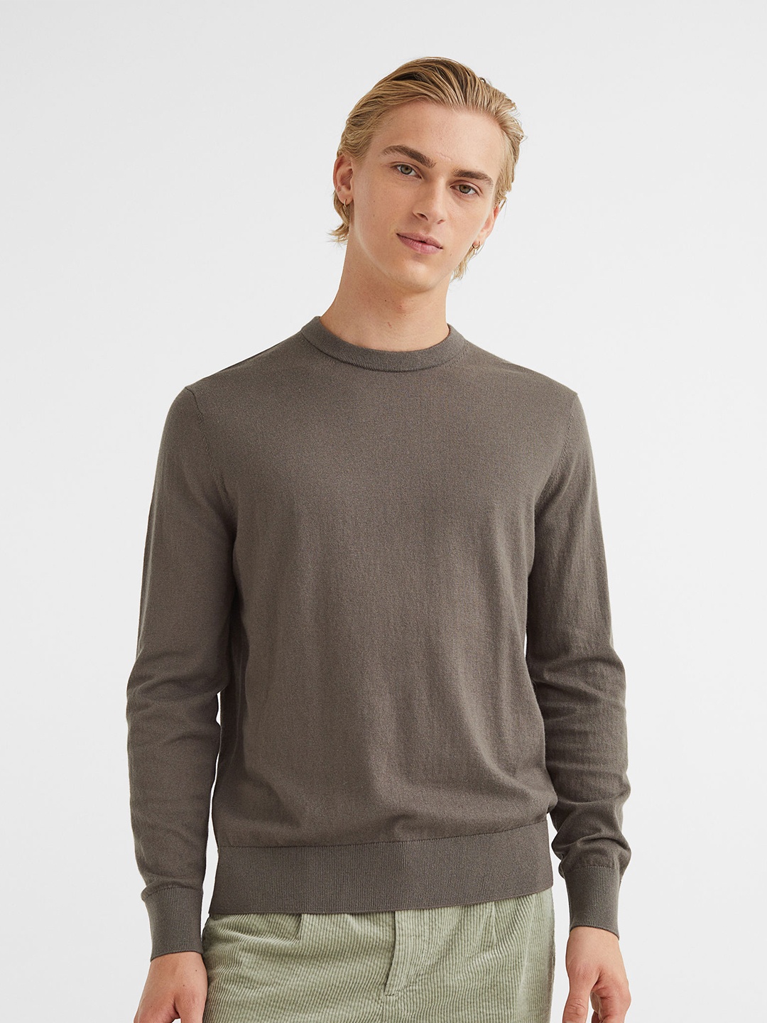 

H&M Men Brown Cashmere-Blend Jumper
