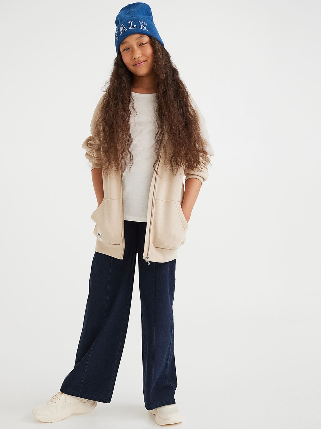 

H&M Girls Blue Straight Fit Cotton Trousers