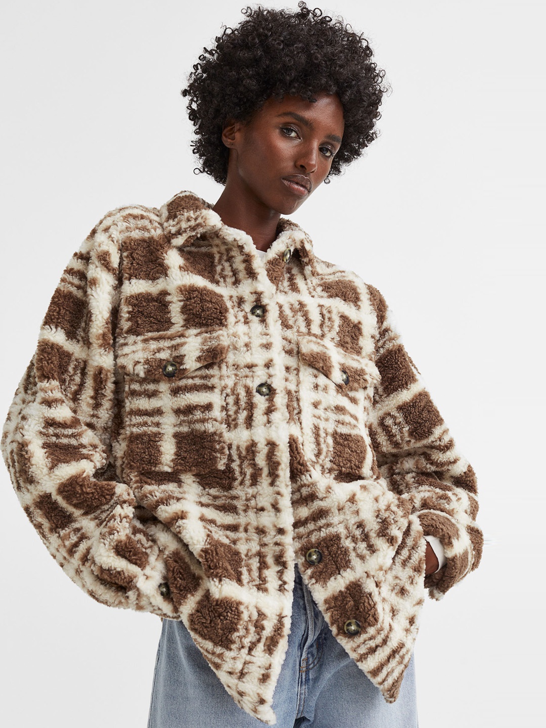

H&M Woman Brown Oversized shacket