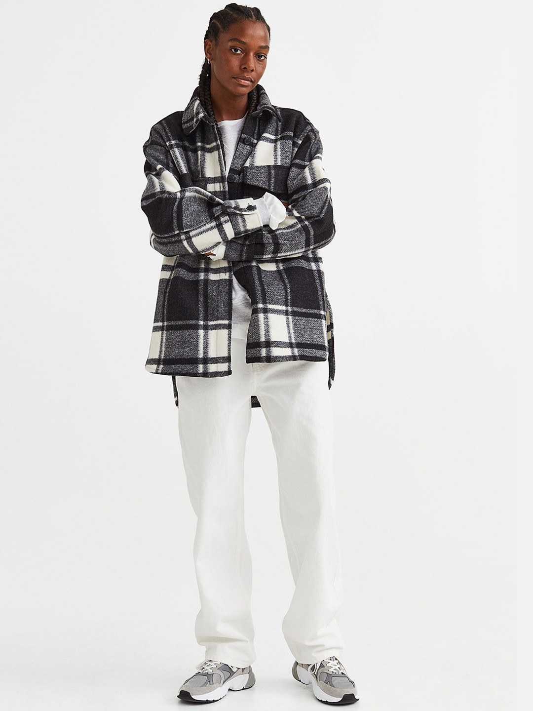 

H&M Women Black Oversized Shacket