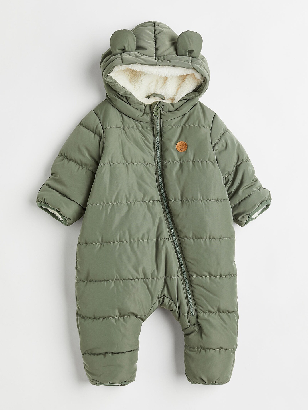 

H&M Girls Green Solid Padded All-In-One Suit