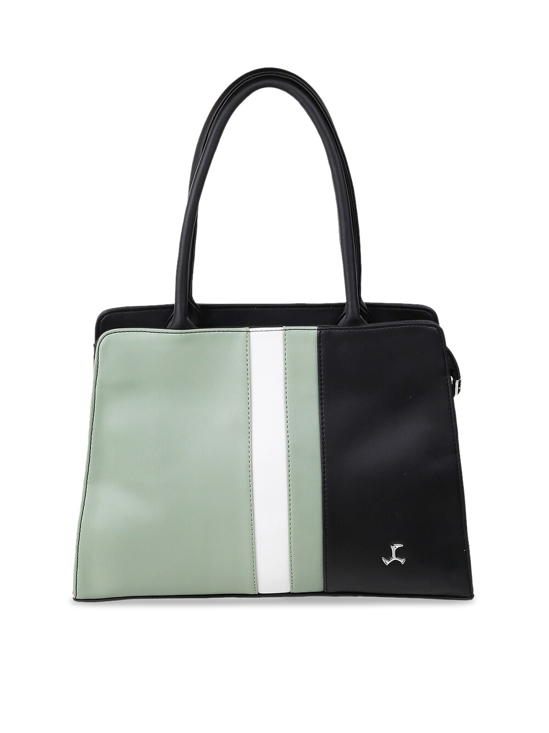 

Mochi Black Colourblocked Structured Handheld Bag