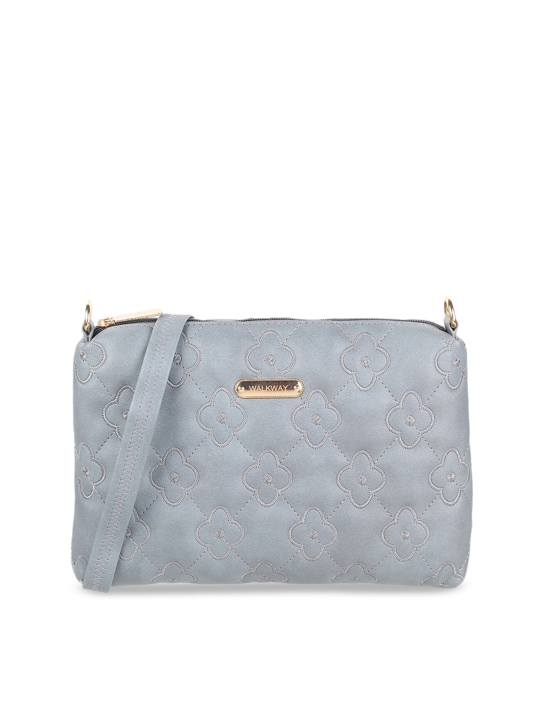 

WALKWAY by Metro Embroidered Swagger Sling Bag, Grey