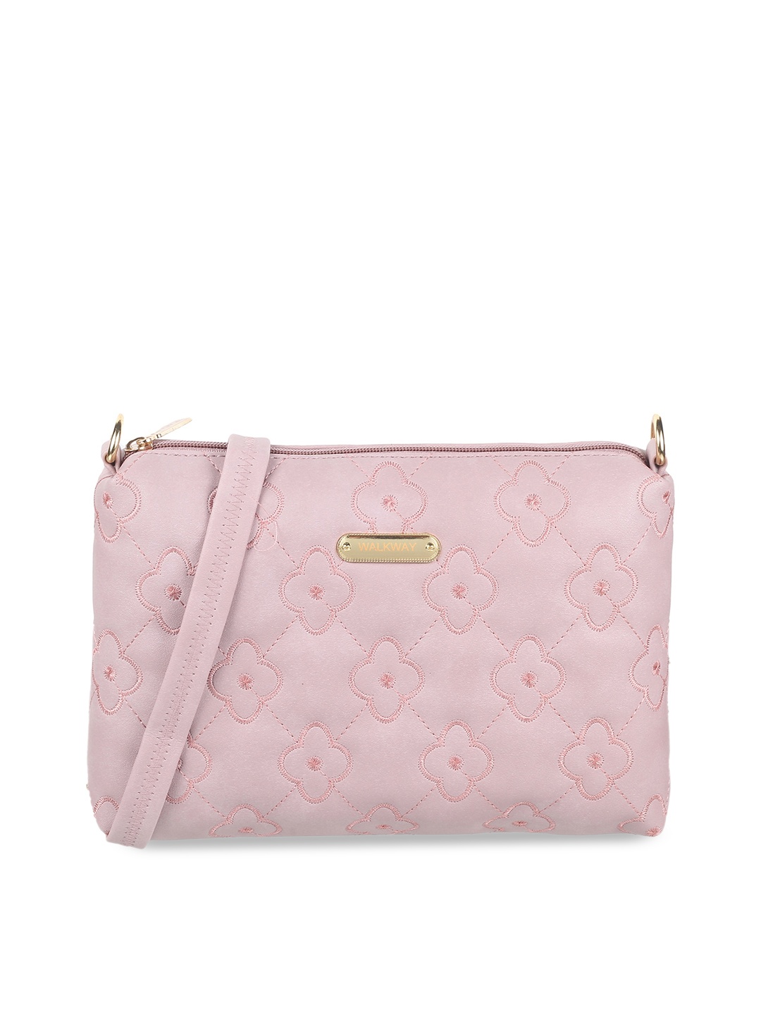 

WALKWAY by Metro Pink Structured Sling Bag with Quilted